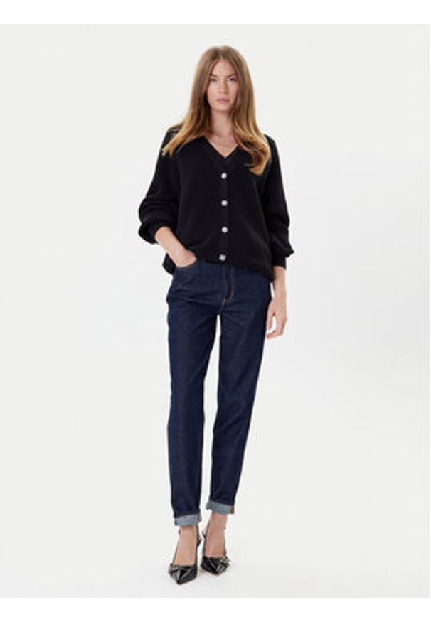 Guess Kardigan W5YR06 Z3OO0 Czarny Regular Fit. Kolor: czarny. Materiał: bawełna