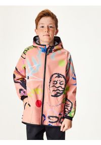 UNUO - Kurtka softshellowa dziecięca z polarem Basic, Apricot, Fantazie. Kolor: pomarańczowy. Materiał: polar. Sezon: wiosna, jesień. Styl: sportowy