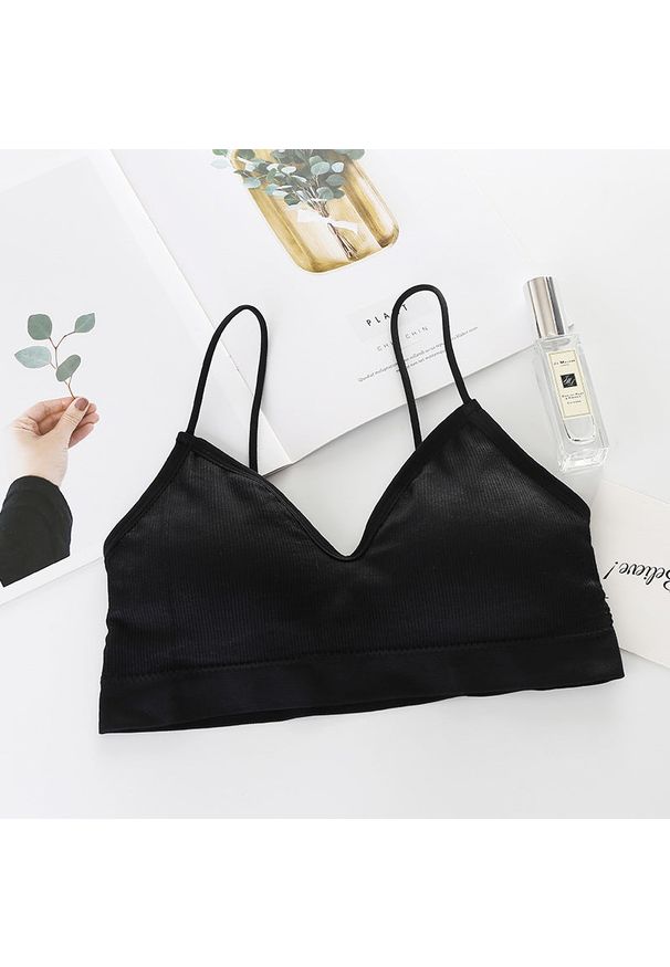 Intica - Braletka usztywniana bez fiszbin do codziennych stylizacji Gertha. Kolor: czarny. Materiał: materiał