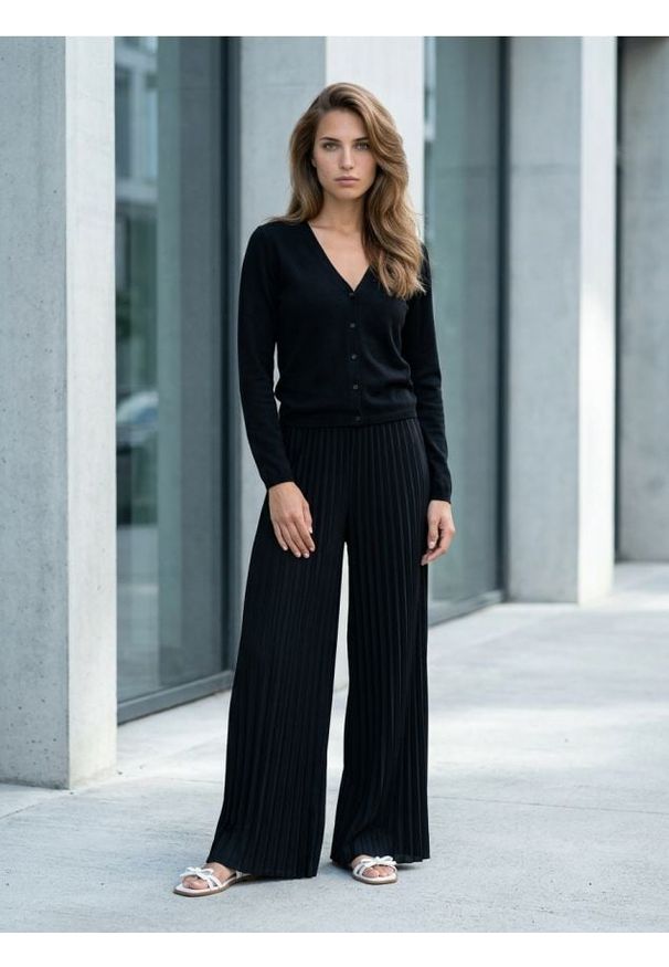 Sinsay - Kardigan z domieszką wełny i wiskozy - czarny. Kolor: czarny. Materiał: wiskoza, wełna