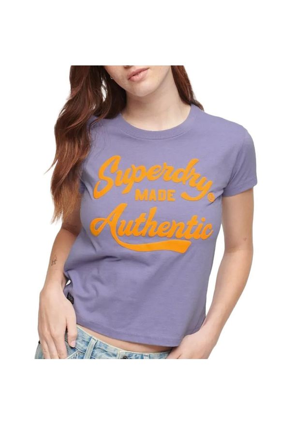 Superdry - Koszulka graficzna neonowa Archive. Kolor: fioletowy