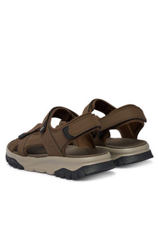 skechers - Skechers Sandały Strap River 205724/BRN Brązowy. Kolor: brązowy. Materiał: skóra