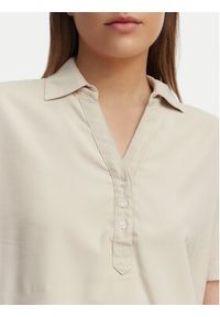 only - ONLY Polo Aris 15364279 Beżowy Loose Fit. Typ kołnierza: polo. Kolor: beżowy. Materiał: wiskoza #5