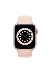 APPLE Watch 6 Cellular 44mm (Złoty z opaską sportową w kolorze różowym). Rodzaj zegarka: smartwatch. Kolor: złoty, wielokolorowy, różowy. Materiał: poliester, nylon, guma, materiał. Styl: sportowy #2