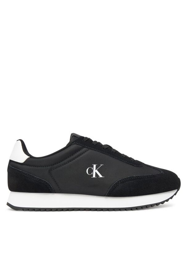 Calvin Klein Jeans Sneakersy Runner Laceup Mg Nylon Mix YW0YW01828 Czarny. Kolor: czarny. Materiał: skóra, zamsz