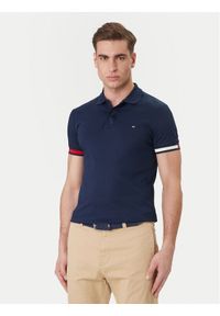 TOMMY HILFIGER - Tommy Hilfiger Polo MW0MW42743 Granatowy Slim Fit. Typ kołnierza: polo. Kolor: niebieski. Materiał: bawełna #1