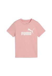 Puma - Dziecięca koszulka ESS z logo No. 1 PUMA Pink Fruit. Kolor: różowy. Materiał: guma. Wzór: nadruk