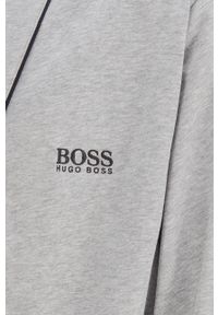 BOSS - Boss - Szlafrok. Kolor: szary. Materiał: bawełna, materiał, dzianina. Wzór: gładki #4