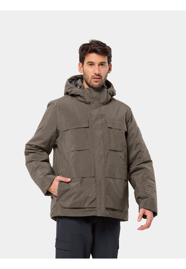 Jack Wolfskin Kurtka zimowa Textor Utility Jkt 1116101 Brązowy Regular Fit. Kolor: brązowy. Materiał: syntetyk. Sezon: zima