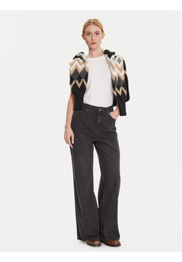 Lee Jeansy Stella 112363522 Czarny Wide Leg. Kolor: czarny