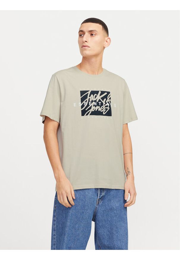 Jack & Jones - Jack&Jones T-Shirt Colton 12268439 Beżowy Standard Fit. Kolor: beżowy. Materiał: bawełna