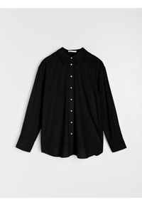 Sinsay - Koszula z domieszką lnu - czarny. Kolor: czarny. Materiał: len #1