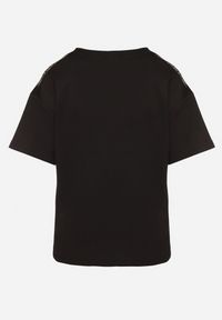 Born2be - Czarny T-shirt z Trójkątnym Dekoltem Foniriela. Okazja: na co dzień, do pracy. Kolor: czarny. Materiał: jeans. Styl: casual