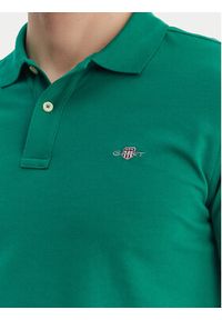 GANT - Gant Polo Shield 2220 Zielony Slim Fit. Typ kołnierza: polo. Kolor: zielony. Materiał: bawełna #4