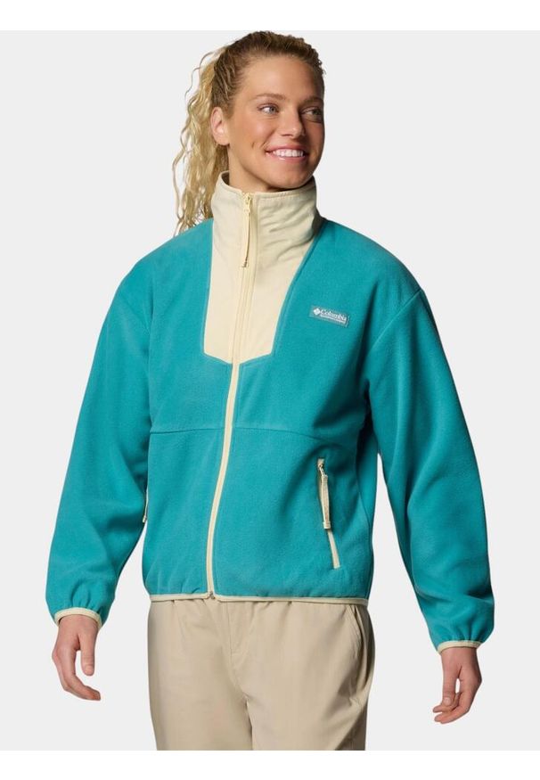 columbia - Sweter damski Columbia Sequoia Grove. Kolor: żółty, wielokolorowy, zielony. Materiał: polar, materiał