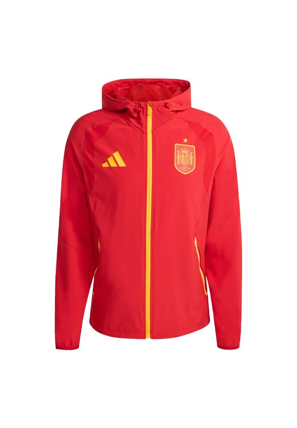 Adidas - Wiatrówka Spain Tiro Travel Full Zip. Kolor: czerwony. Sport: piłka nożna