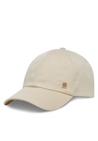 TOMMY HILFIGER - Tommy Hilfiger Czapka z daszkiem Elevated Chic Soft Cap AW0AW17138 Écru. Materiał: materiał, bawełna