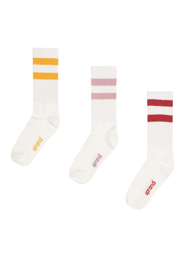 Sprandi Zestaw 3 par wysokich skarpet unisex 0UB-003-AW23 (3-pack) Czerwony. Kolor: czerwony. Materiał: bawełna