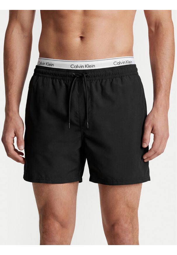 Calvin Klein Swimwear Szorty kąpielowe LV00N61024 Czarny Regular Fit. Kolor: czarny. Materiał: syntetyk