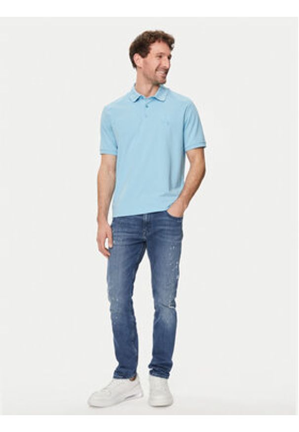 Karl Lagerfeld - KARL LAGERFELD Polo 745890 542221 Niebieski Regular Fit. Typ kołnierza: polo. Kolor: niebieski. Materiał: bawełna