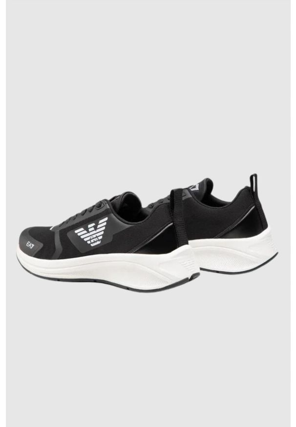 EA7 Emporio Armani - EA7 Czarne sneakersy z białym logo, Rozmiar 41 1/3. Kolor: czarny