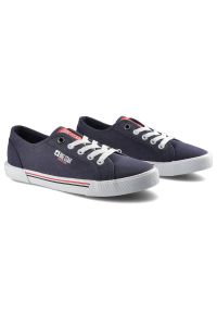 Big-Star - Granatowe Trampki Big Star Damskie Lekkie Półbuty. Okazja: na co dzień, do pracy, na spacer. Kolor: niebieski. Materiał: guma, jeans, materiał. Sezon: lato. Styl: casual, sportowy, klasyczny #3