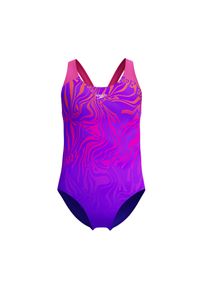 Strój kąpielowy jednoczęściowy na basen dziewczęcy Speedo SplashBack. Kolor: fioletowy, niebieski, wielokolorowy