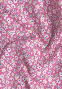 Born2be - Fuksjowa Bawełniana Sukienka na Regulowanych Ramiączkach z Elastycznym Dekoltem Risetta. Kolor: różowy. Materiał: bawełna. Długość rękawa: na ramiączkach. Wzór: kwiaty. Sezon: wiosna, lato #7