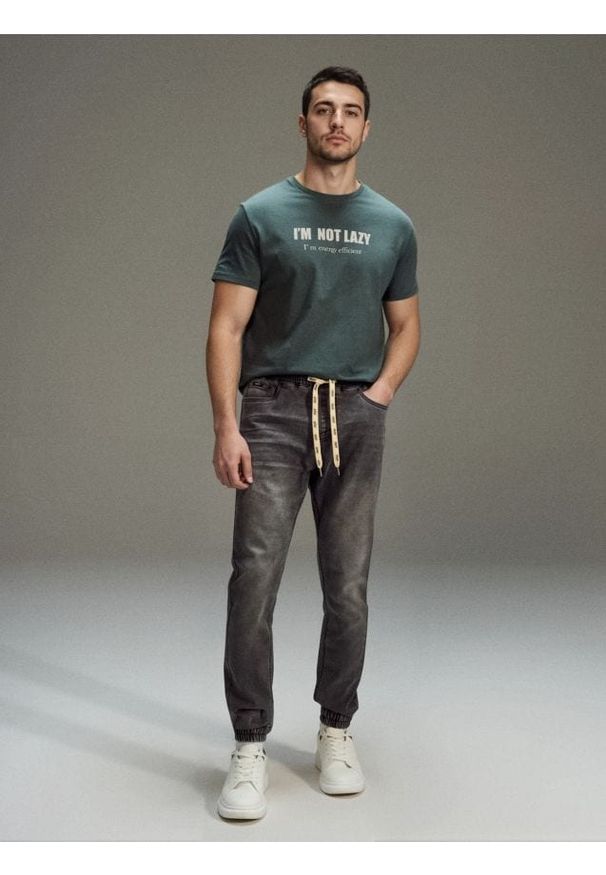 Sinsay - Spodnie jogger slim fit - szary. Kolor: szary