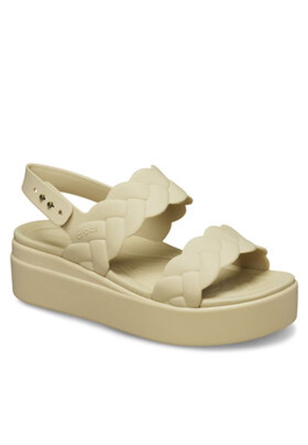 Crocs Sandały Brooklyn Woven Upper LW 209977 Beżowy. Kolor: beżowy