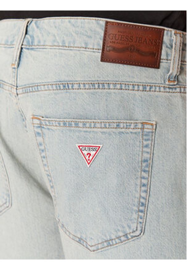 Guess Jeans Szorty jeansowe M4YD37 D5M51 Niebieski Regular Fit. Kolor: niebieski. Materiał: bawełna