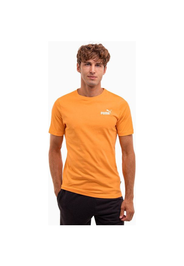 Koszulka sportowa męska Puma ESS Small Logo Tee. Kolor: pomarańczowy. Materiał: bawełna