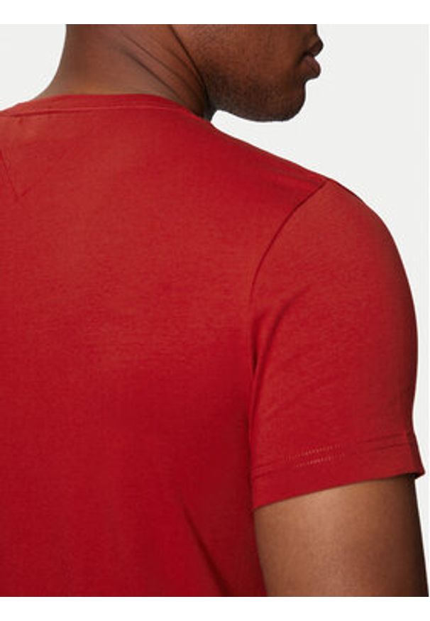 TOMMY HILFIGER - Tommy Hilfiger T-Shirt MW0MW10800 Czerwony Slim Fit. Kolor: czerwony. Materiał: bawełna