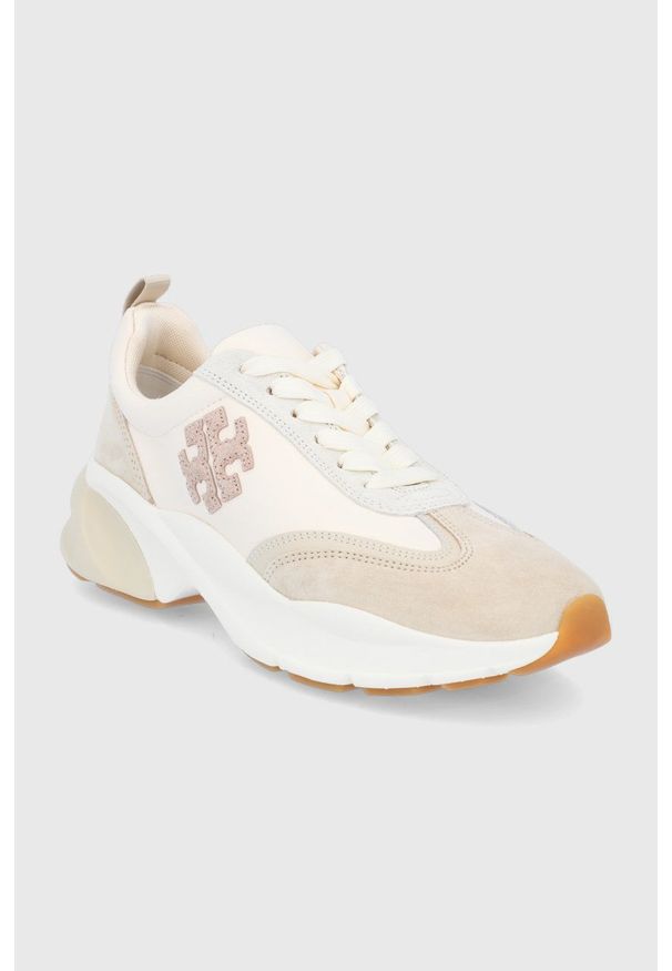 Tory Burch Buty na platformie. Nosek buta: okrągły. Zapięcie: sznurówki. Kolor: beżowy. Obcas: na platformie