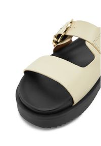 TOMMY HILFIGER - Tommy Hilfiger Klapki FW0FW08512 Écru. Materiał: skóra #4