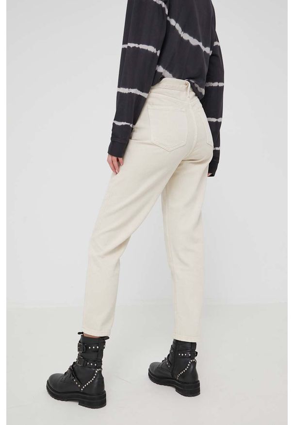 Answear Lab jeansy PREMIUM JEANS damskie high waist. Stan: podwyższony. Kolor: beżowy. Styl: wakacyjny