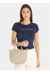 TOMMY HILFIGER - Tommy Hilfiger Torebka Poppy Plus Small Tote AW0AW15592 Beżowy. Kolor: beżowy #3