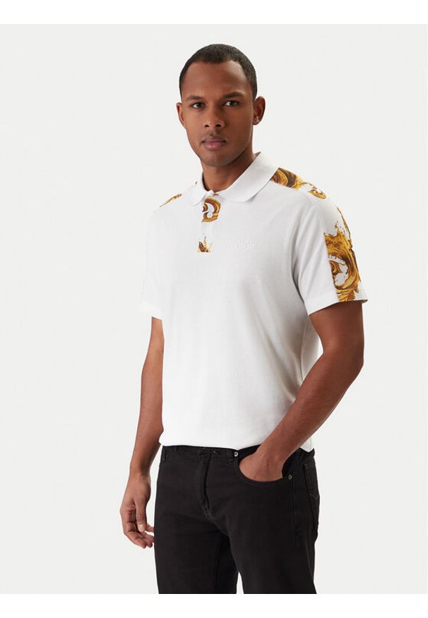 Versace Jeans Couture Polo 80GAG6R1 JS549 Biały Regular Fit. Typ kołnierza: polo. Kolor: biały. Materiał: bawełna