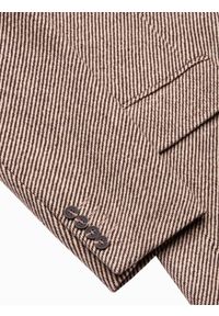 Ombre Clothing - Płaszcz męski we wzór - brązowy V2 C431 - XL. Kolor: brązowy. Materiał: poliester. Styl: elegancki #9