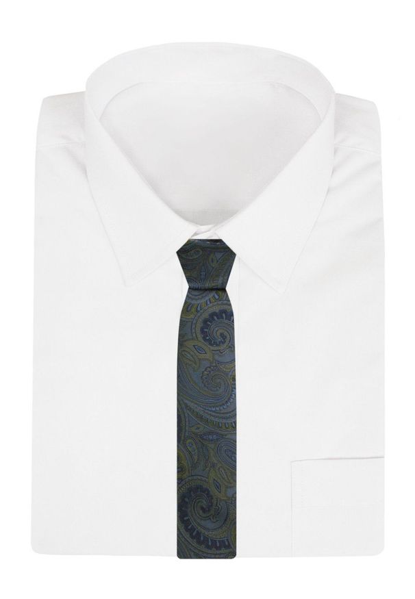 Krawat Męski - Angelo di Monti - Duży Wzór, Odcienie Niebieskiego. Kolor: wielokolorowy. Materiał: tkanina. Styl: wizytowy, elegancki