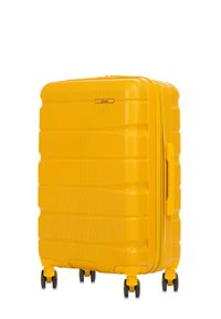 Ochnik - Komplet walizek na kółkach 19'/24'/28'. Kolor: żółty. Materiał: materiał, poliester, guma #10