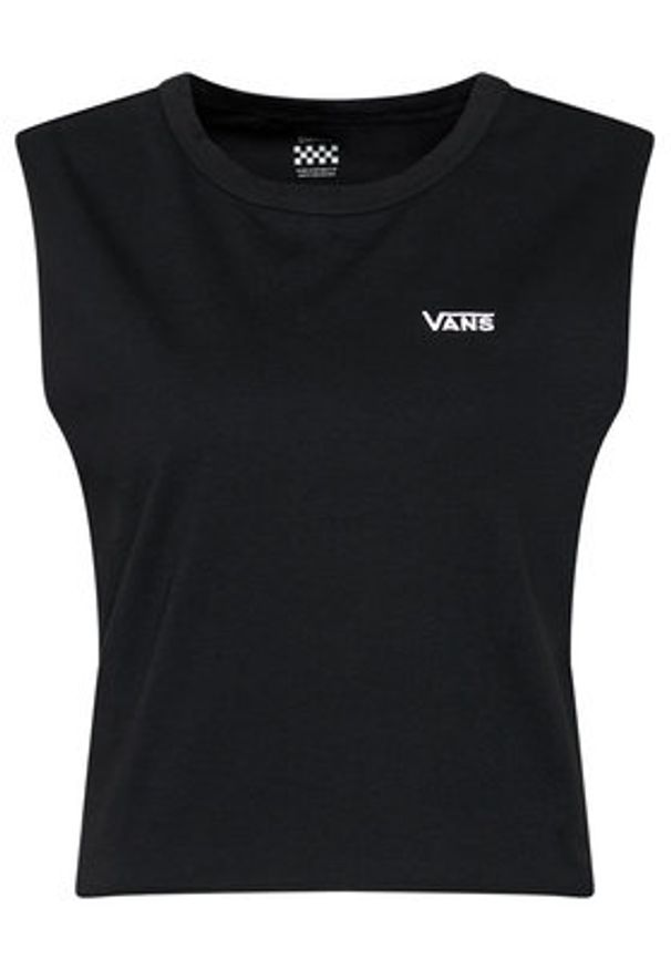 Vans Top Junior V Muscle Crop VN0A4DNG Czarny Cropped Fit. Kolor: czarny. Materiał: bawełna