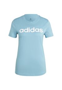 Adidas - Koszulka damska adidas Loungewear Essentials Slim Logo Tee. Kolor: niebieski. Sport: fitness