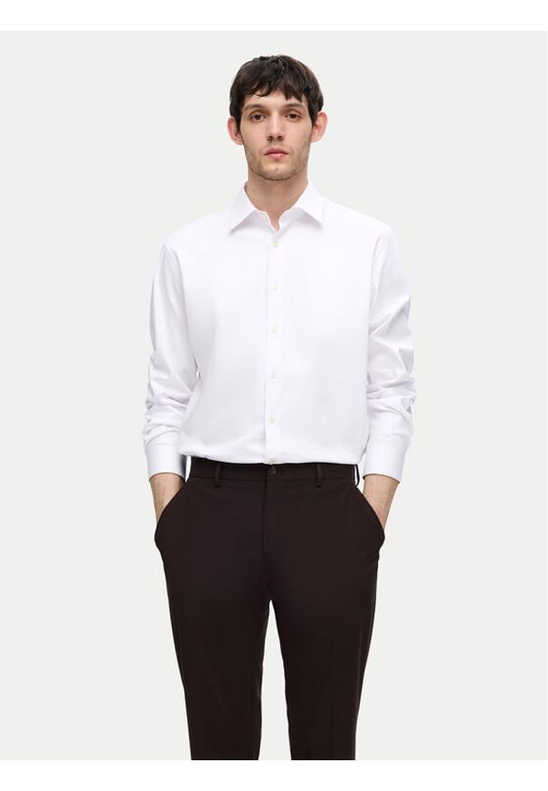 Selected Homme Koszula 16092939 Biały Slim Fit. Kolor: biały. Materiał: syntetyk