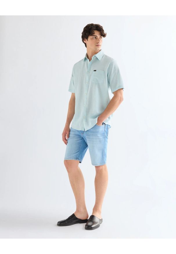Wrangler - MESKA KOSZULA WRANGLER SS 1 PKT SHIRT FORGET ME NOT 112378046