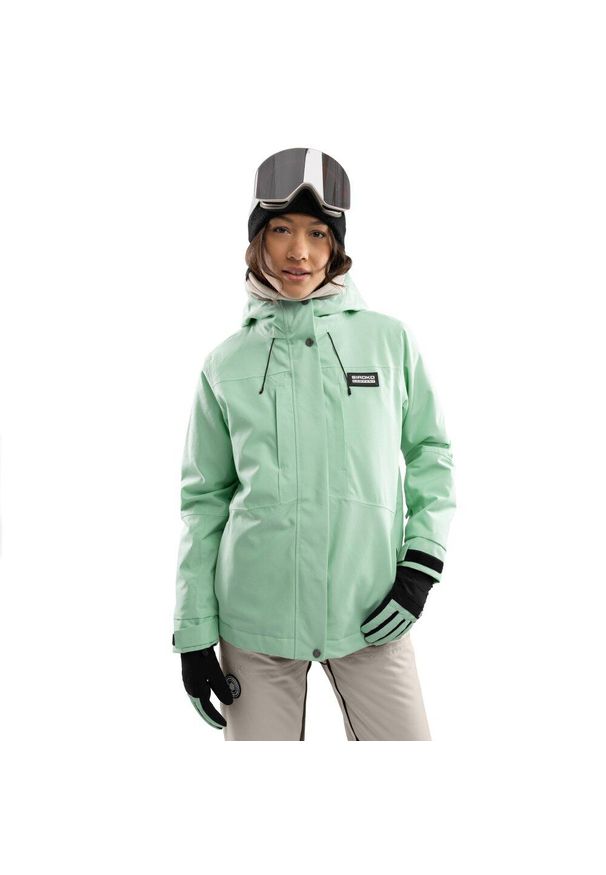 SIROKO - Damska kurtka snowboardowa Sporty zimowe Siroko W4-W Couloir. Kolor: zielony. Sezon: zima. Sport: snowboard