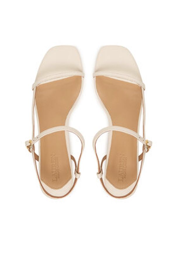 Lauren Ralph Lauren - LAUREN RALPH LAUREN Sandały 802P00097004 Biały. Kolor: biały. Materiał: skóra