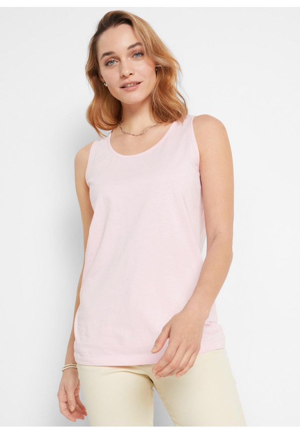 bonprix - Długi top z czystej bawełny (5 sztuk). Kolor: fioletowy. Materiał: bawełna. Długość: długie. Wzór: gładki, jednolity, melanż