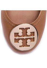 Tory Burch Baleriny Minnie Travel Ballet With Metal Logo 50393 Brązowy. Kolor: brązowy. Materiał: skóra #8