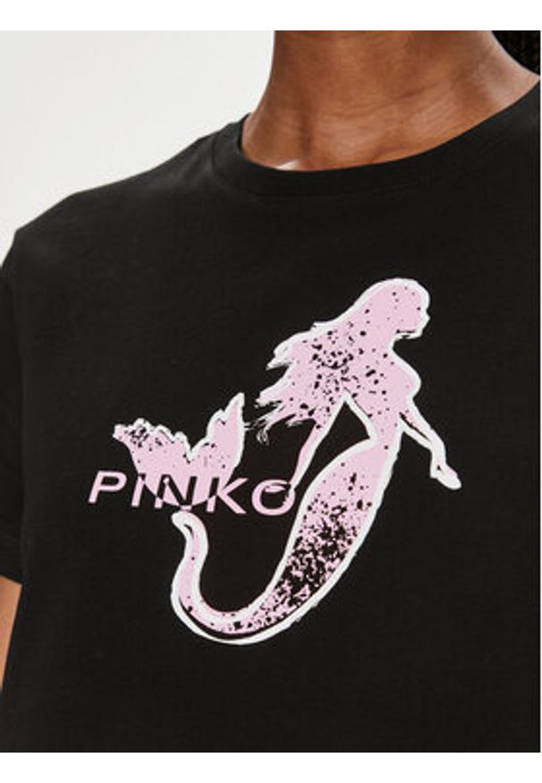 Pinko T-Shirt 100789 A1OC Czarny Regular Fit. Kolor: czarny. Materiał: bawełna